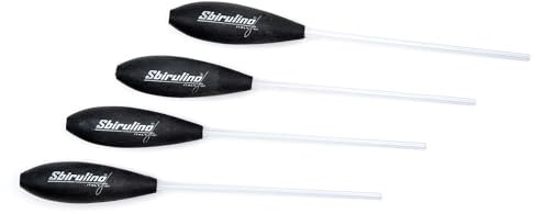 Sbirulino® Kit Set mit 4 schwimmende Sbirolino (weiß) – halbsinkend (transparent) – supersinkend (schwarz) von 3 bis 95 Gramm (Schwarze – SUPER SINKEND, 35 GR)