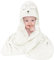 Aolso Serviette de Bain Capuche Bébé, 80X80 cm Cape de Bain Bébé à Capuche, Drap Serviette de Bain pour Bébé, Doux & Super Absorbant, Idée Cadeau Naissance Bébé, Unisexe(Ours Blanc)