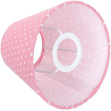 Uonlytech Pantalla de Lámpara de Tela Simple y Decorativa Cubierta de Lámpara Multifuncional para Lámparas de Pared Mesilla Diseño Rosa con Puntos
