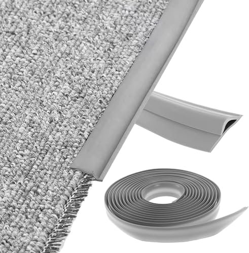 Carpet Trim Strip, Self-Adhesive Carpet Trim Strip, Adhesive TPE Laminate Floor Door Strip, Edge Trimming Decor, Door Floor Transition Threshold Edgings Trim, Flooring Edge Strip (Light Gray-300CM)