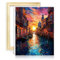TANGFEIY Malen nach Zahlen auf Leinwand, Venedig, DIY-Malen-nach-Zahlen-Set, Acrylzahlen mit Pinseln, Wandkunst, Ölgemälde nach Zahlen-Set, DIY-Rahmen (30 x 40 cm)
