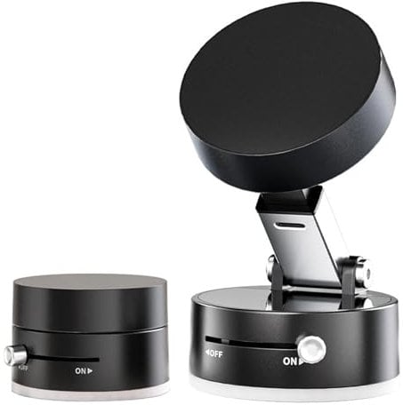 Vacuum Suction Foldable & Retractable Car Mount, Hands-Free Magnetic Cell Phone Holder for Car, Gym, Shower (Black)