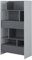 MEBLINI Wohnzimmerschrank für Schrankbett Bed Concept - Hochschrank mit Regalen, Fächern und Schubladen - BC-28 - Grau/Graphit