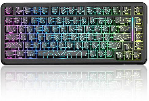 ATTACK SHARK X82PRO HE 75% Wireless Rapid Trigger Gaming Keyboard, Hall Effect Magnetic Switch Keyboard with 0.01mm RT Adjustable Actuation, 8Khz Polling Rate, Hot-Swap, RGB, for PC Gamer (Black)
