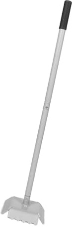 Trash Bin Compactor Manual Rubbish Bin Squeeze Tool with Handle | Silver Stainless Steel and Plastic Build, Wear Resistant Construction, for Home Waste Management