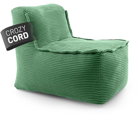 Lumaland Cord Sitzsack Modular Mitteltei, 54x81x70 cm, Indoor, Grün | Sitzkissen waschbar für Wohnzimmer, Schlafzimmer & Co., Kombinierbar mit weiteren Elementen des Modularen Systems