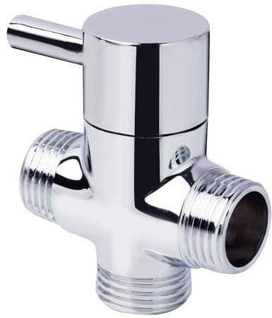 3 Wege Umschaltventil Dusche, Umschaltventil G1/2 Universalschnittstelle, T-Stück Aus Massivem Messing Verchromt, Für Handbrause Und Fest Installierten Duschkopf, Einfache Montage