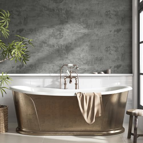 VEELIKE Selbstklebende Tapete Betonoptik Grau Vintage Matt 40cm x 300cm | Klebefolie Möbel Dunkelgrau Betonoptik Folie für Möbel Vinyl Wandfolie Tapete Badezimmer Wasserfest Arbeitsplatte Schrank