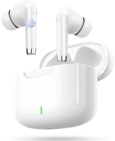 Auriculares Inalámbricos, 2026 Auriculares Bluetooth 5.4 con Reducción de Ruido ENC, 48H con Graves, Cascos Inalambricos IPX8 Impermeable, Control Táctil, Audifonos Inalambricos para iPhone/iOS/Galaxy