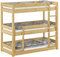 Erst-Holz Dreier-Etagenbett für Erwachsene Stockbett für drei Personen 90x200 Kiefer Massivholz V-60.03-09, Ausstattung:Rollrost inkl.