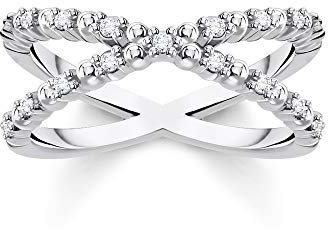 THOMAS SABO Ring Kugeln mit weißen Steinen silber 925 Sterling Silber TR2318-051-14-52