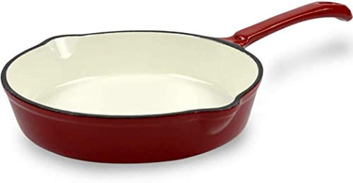 Olla de hierro fundido blanco de 20 cm Olla de desayuno Olla de esmalte sin recubrimiento Olla de esmalte Olla de inducción de gas General (Talla: Longitud 10 pulgadas × Ancho 7.9 pulgadas × Altura