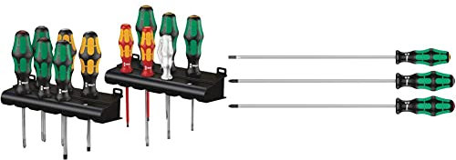 Wera XXL Kraftform Plus All-Round Screwdriver Set, PH/PZ/SL, 12PC, 05051010001 & 335/350/355/3 Kraftform Plus Extra-Long Screwdriver Set, PH/PZ/SL, 3pc, 05347735002