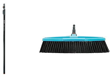 Gardena 03720-20 160-290 cm Length Combi-System Telescopic Handle - Grey & combisystem Road Broom: Stable broom for The garden and The paths around The house, 45 cm working width