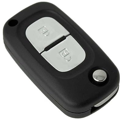 OcioDual Carcasa de 2 Botones Compatible con Renault Clio Kangoo Master Modus Trafic Twingo Wind, Funda de Reemplazo para Llave Mando a Distancia Coche con Espadín Virgen, Cubierta Rígida