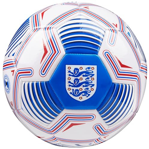 England FA Football - Soccer Ball for Adults Teenagers Kids Training Football Size 3, 4 or 5 - England Merchandise (White/Blue, Size 4)
