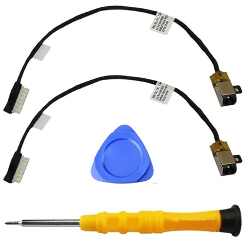 ZHUROUPU 2 Pcs DC Power Jack Charging Port Socket Plug in Cable with Wire Replacement for Dell Inspiron 15 17 5000 5767 5565 5567 P/N: 0R6RKM R6RKM (Black)