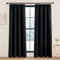 KGORGE Abdunkelnde Gardinen für Schienensystem Schwarze Blickdicht Vorhang Kräuselband Thermovorhang Hitzeschutz 2er Set 220 x 140 cm(HxB) Wohnzimmer