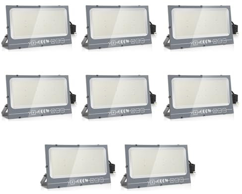 loyal Proiettore LED esterno: 600 W proiettore esterno super luminoso 6000 K bianco freddo 60000LM IP66 impermeabile regolabile con staffa per giardino, garage, campo sportivo