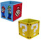 Nintendo Super Mario Officially Licensed Storage Boxes | 2 pack Foldable Storage Cubes Faces Design with Mario and Luigi | Perfect For Organising Children's Room, Kids Playroom, 30 x 30cm