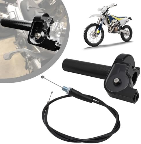IUVWISN Motorbike Throttle Assembly 7/8'' 22mm Motorcycle Twist Throttle Accelerator Quick Pit Bike Throttle Cable Universal for 50 110 125 150 200 250cc Handlebars Dirt Pit Bike ATV Mini Bike Black