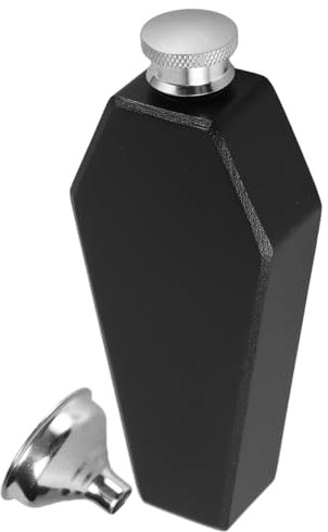 ABOOFAN Sargflasche Weinflachmann Spirituosenflasche reiseflasche Weinflasche mit weißem Deckel tragbare Weinflasche kleine Trinkflasche Trinkbeutel Schnapsausgießer Rostfreier Stahl Black