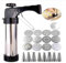 Cookie Press Gun Stainless Steel - Biscuit Maker Kit with 8 Piping Nozzles and 13 Biscuit Discs for Cake Decorating Tools, Cookie Mold Machine-Black