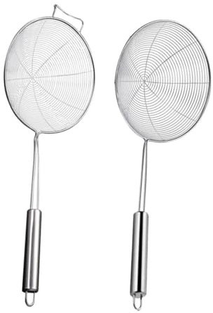 Ciieeo Stainless Steel Strainer Set 2pcs Skimmer Spoon for French Fries Poached Eggs Versatile Kitchen Tool
