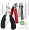 DUAIU 7 Pcs Toenail Clippers for Thick Toenails for Seniors Angled Head Large Slanted Toe Nail Clippers Set for Men Heavy Duty Ingrown Toenail Clippers with Wide Jaw Sharp Nail Cutter with Long Handle