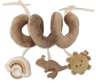 Jollein Activity Spirale Baby – Kangaroots – Baby Spielzeug für Babyschale & Laufgitter – Mit Befestigungsschlaufen – Fördert Sinne & Motorik – Sensorik Babyspielzeug