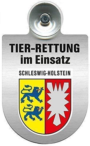 Einsatzschild mit Saugnapf Tier Rettung im Einsatz 393839 incl. Regionenwappen nach Wahl Color Region Schleswig-Holstein