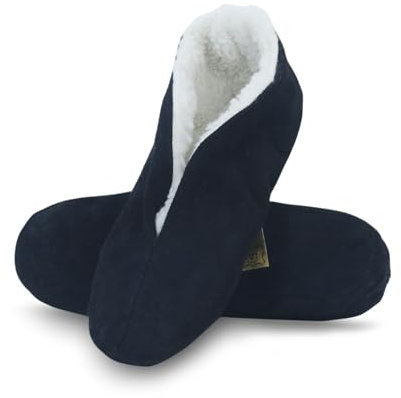 Sonia Originelli Wildleder Hausschuh Schluffi mit warmen Kuschelfell, Farbe: schwarz, Größe: 39