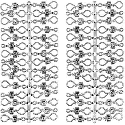 60 Stück Weihnachtskugeln Haken 'Chrom Silberne Schleife' Aufhänger Christbaumkugel Anhänger