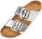 Palado Pantoletten Damen Samos GS - bequeme Sandalen Made in Spain - Hausschuhe mit dämpfendem Kork-Fußbett - modische Sommerschuhe Metallic Silber UK6 - EU39