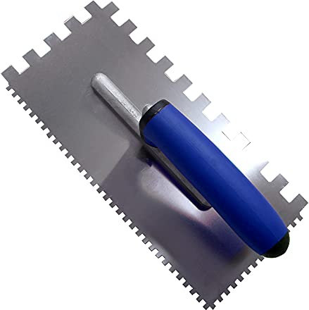 Karl Dahm Llana Dentada, Azul I Llana Dentada para Azulejos de 4 mm y 15 mm I Llana para Alisar con Agarre Suave I Fácil Alicatado con Herramienta Profesional para Azulejos – 12321