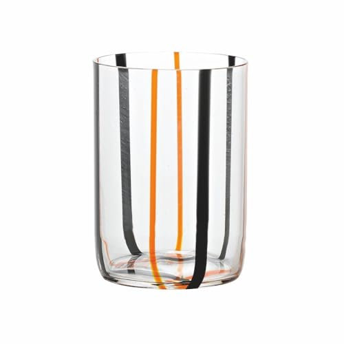 Bicchiere Tirache Zafferano in vetro borosilicato bicolore Nero-arancio box 6 pezzi