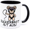Zuckerbrot ist aus! SM Teddy Kaffee Tasse Becher Arbeit Chef Handwerker Büro Arbeitskollegin Arbeitskollege Kollegin Kollege Spruch Lustig witzig Big Boss Versaut Geschenk SadoMaso Keramik 330 ml
