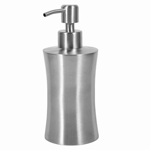 VBESTLIFE Seifenspender, Gebogene Edelstahl-Shampooflasche Anti-Metallpumpe Handlotionsspender für Küche, Bad 400ml/250ml/220ml(400ml)