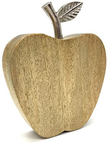 DARO DEKO Holz Apfel stehend 16 x 20cm Natur braun
