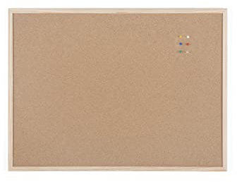 BoardsPlus Korktafel, 80 x 60 cm, Kiefer Holzrahmen, Naturkork Pinnwand, 5 Größen wählbar