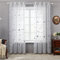 Deconovo Gardinen Weiß Vorhang Transparent Leinenoptik Ösenvorhang Voile Ösenschal Wohnzimmer, 260x140, Sternen
