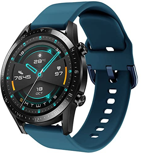 Bracelet Huawei Watch GT2 46mm, 22mm Bracelet de Sport en Silicone avec pour Huawei Watch GT/GT 4 46mm/GT5 46mm/GT3/GT3 Pro 46mm/GT2 Pro/GT 2e/GT Runner/GT Sport Active Classic 46mm/Galaxy Watch 46mm