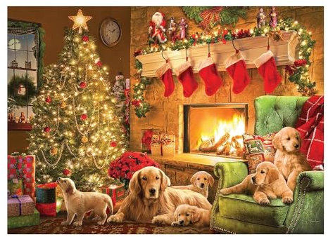 Cobble Hill 1000 Teile Puzzle Cozy Fireplace-Sample Poster inklusive, Deluxe