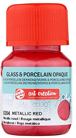 Talens Art Creation Vernice opaca per vetro e porcellana - 30 ml Rosso Metallizzato - Vernice per artigianato e decorazione di alta qualità