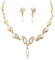 TOFBS Collana Perle Doppio Filo Orecchini Pendenti Goccia Cristalli Brillanti Accessori Eleganti Cerimonia Matrimonio Sposa
