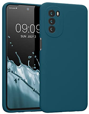 kwmobile Handyhülle für Motorola Moto G52 / Moto G82 5G Hülle - Case Silikon - Kabelloses Laden - Schutzhülle Cover in Petrol