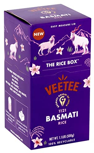 Veetee Rice Box - Basmati 1121 - Premium Authentic Rice - 1.1lb, Pack Of 6