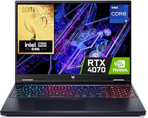 acer Predator Helios Neo 16 PHN16-72 Gaming Laptop - Intel Core i9-14900HX, 16GB, 1TB SSD, NVIDIA GeForce RTX 4070 8G, 16 WUXGA IPS 240Hz, Windows 11, Black