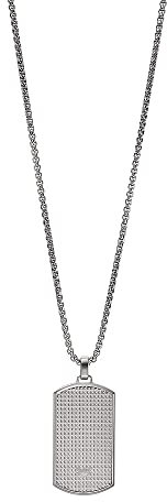 Emporio Armani Necklace for Men Key basics, Length: 525MM, Width: 18.5MM, Height: 32.6MM Silver Stainless Steel Necklace, EGS2986040
