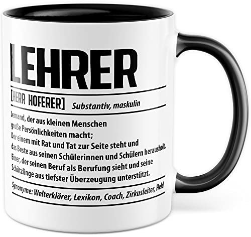 Lehrer Tasse personalisiert, Geschenk für Lehrer lustig eigener Name Definition Geschenkidee Beruf Abschied abschiedsgeschenk Kaffee-Becher (Lehrer)